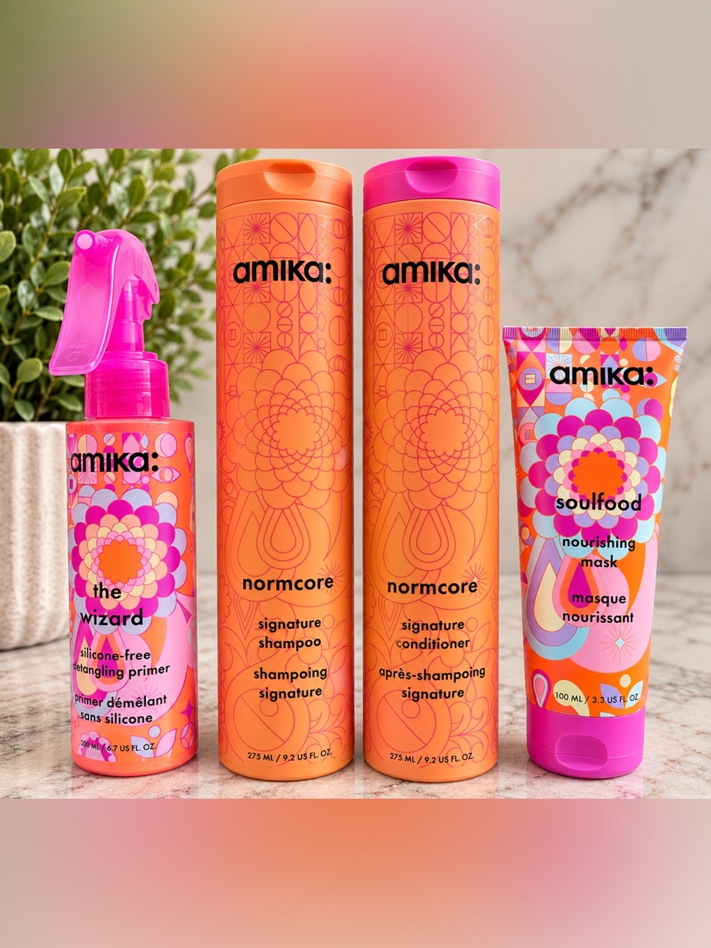 NEW! Amika Normcore Shampoo Conditioner Wizard Soulfood 4pc Bundle